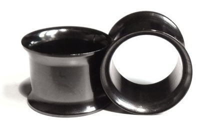 Plug tunel saddle stalowy siodłowy czarny 5mm