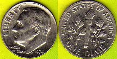 USA 10 Cent 1974 r.