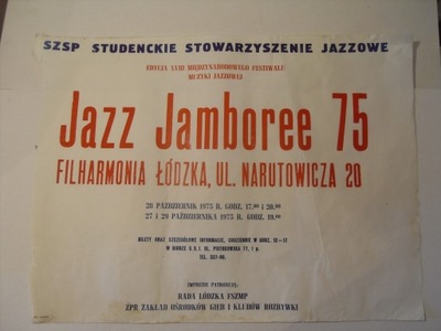 Jazz Jamboree Festiwal1975 Oryginalny Plakat