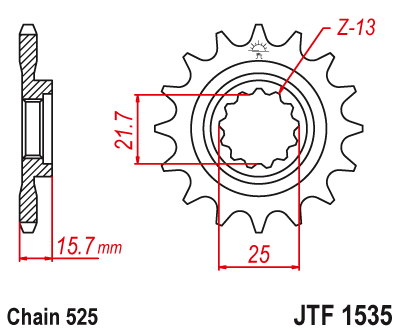 PINION GEAR ZZR JT SPROCKETS JTF1535.15 - milautoparts-fr.ukrlive.com