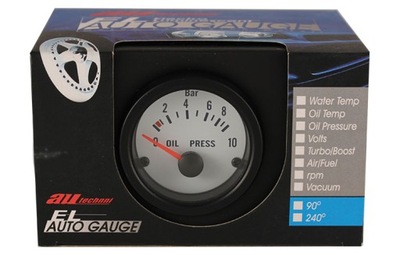 WSKAŹNIK CIŚNIENIA OLEJU VDO look zegar biała tarcza Auto Gauge ciśnienie