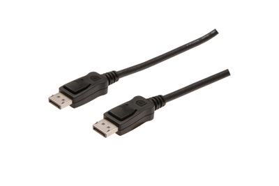 Kabel DisplayPort DIGITUS z zatrzaskami 1080p 60Hz FHD Typ DP/DP M/M czarny