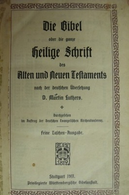 BIBLIA Stary i Nowy Testament 1911 -skóra złocenia