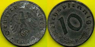 NIEMCY 10 Reichspfennig 1940 r B - Zn