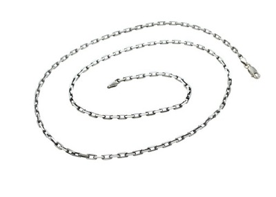 Srebrny Łańcuszek Ankier Diamentow Oksydowany 80cm