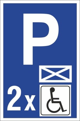 tabliczka znak parking P21 koperta 2 miejsca 27x40