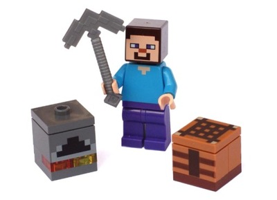 LEGO Figurka Steve Oryginał Minecraft piec + stół