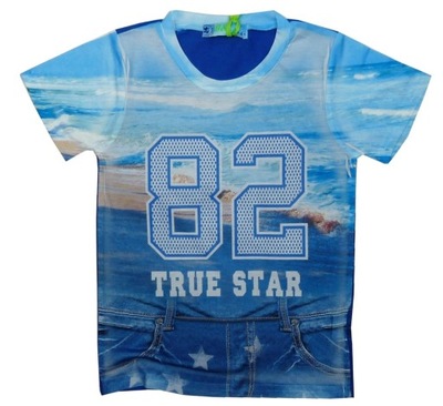 BLUZKA T-shirt TRUE STAR 6 ok. 110/116 cm DENIM
