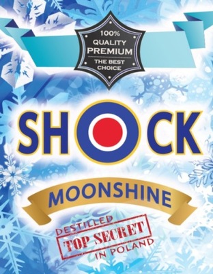 ETYKIETY 10 szt SHOCK MOONSHINE etykiety