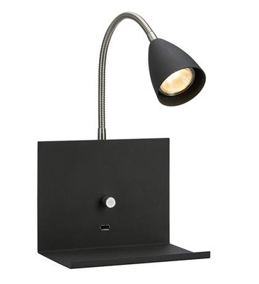 Markslojd Logi kinkiet czarny flex 107141 USB