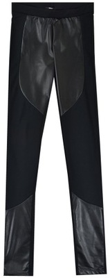 Calzedonia Tezenis spodnie legginsy łaty skóra S