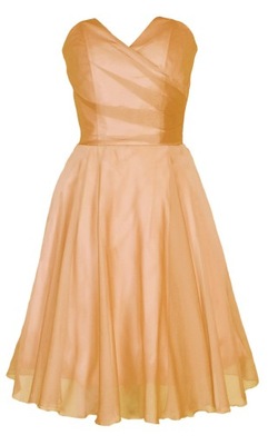 CAMILL 210B pomarańczowa gorsetowa sukienka r.36