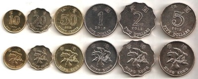 HONG KONG zestaw 6 monet