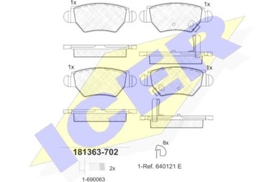 ICER 181363 COMPLET DE SABOTS DE FREIN HAMULCOWYCH, FREINS TARCZOWE - milautoparts-fr.ukrlive.com