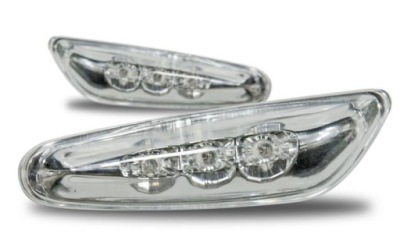 Поворотники бічний bmw e46 09.01-03.05 хром led фото №1