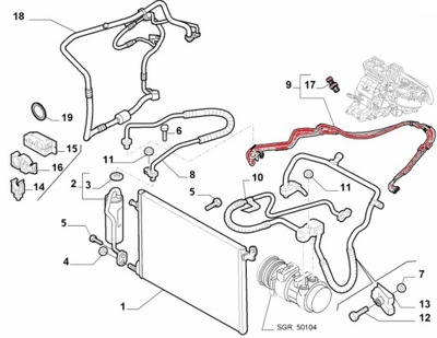 Fiat croma 2,4 jtd шланг труба кондиционера 784 фото №1