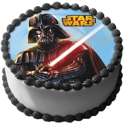 BARDZO GRUBY OPŁATEK NA TORT STAR WARS DUŻY 20 CM