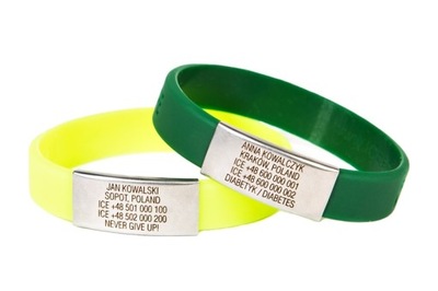 ICESTRIPE SILIKONOWA BRANSOLETKA OPASKA ID NA RĘKĘ