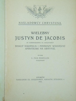 Pius Pawellek Wielebny Justyn de Jacobis 1931