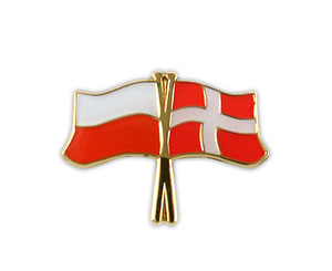 Przypinka pin wpinka flaga POLSKA-Dania poland