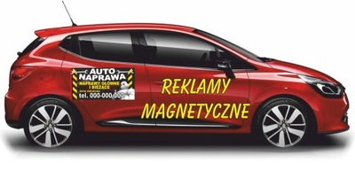 MAGNES Reklama magnetyczna na samochód 2x BOK+TYŁ