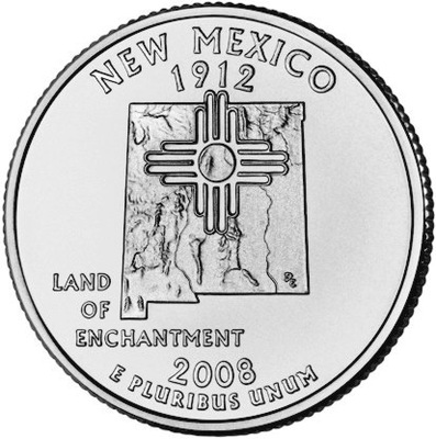 25 cent (2008) Stany USA - New Mexico Mennica P