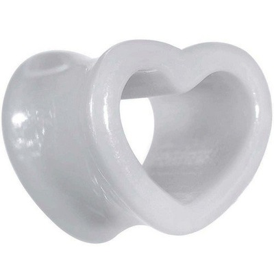 Plug tunel akryl akrylu biały serce heart 10mm
