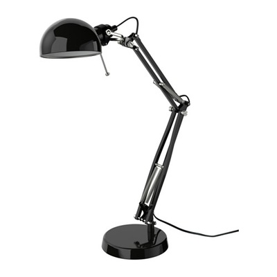 IKEA FORSA Lampa biurkowa czarna