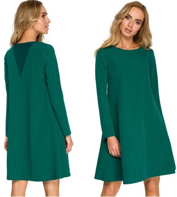 KLASYCZNA LUŹNA SUKIENKA ELEGANCKA TRAPEZOWA