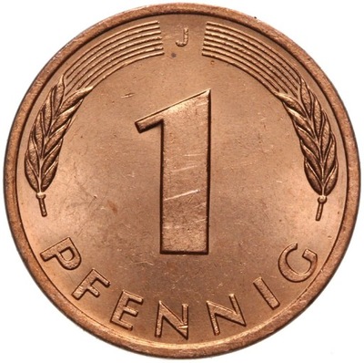 Niemcy RFN - moneta - 1 Pfennig 1979 J - Hamburg - MENNICZA - Stan UNC
