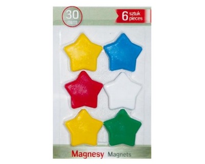 magnesy gwiazdki - komplet 6 sztuk