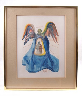 Salvador Dali Drzeworyt Barwny Anioł 25x18cm