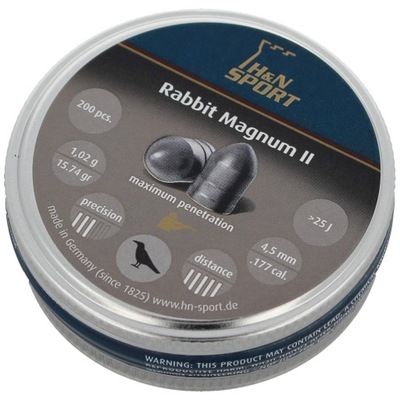 CIĘŻKI ŚRUT 4,5 mm 200szt H&N Rabbit Magnum II