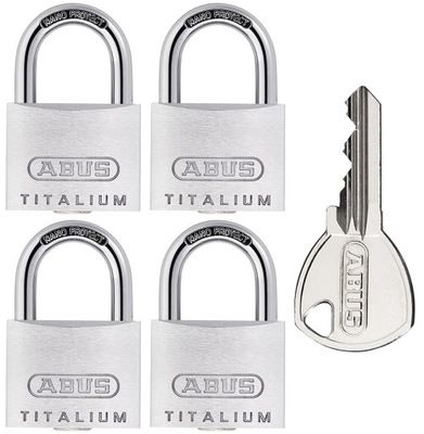 ABUS 4 CZTERY KŁÓDKI NA JEDEN 1 KLUCZ 4x40 727TI/40 QUADS 40MM KPL 5 KLUCZY