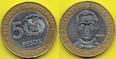 Dominikana 5 Pesos 1997 r.