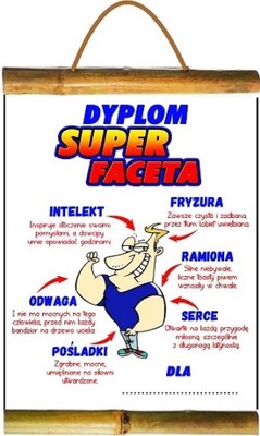 ŚWIETNY Prezent, Dyplom Kartka, Życzenia na FACETA