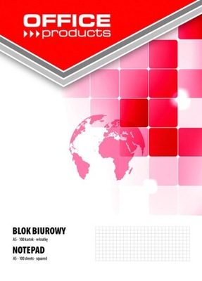 BLOK BIUROWY OFFICE PRODUCTS A5 W KRATKĘ 100kartek