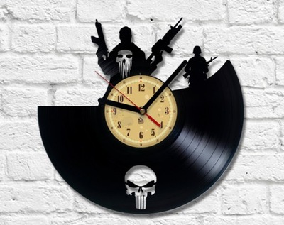 Zegar ścienny z płyty winylowej Punisher