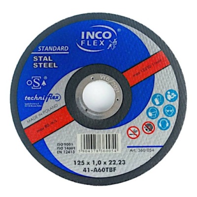 ŠTÍT PRE REZANIE KOVOV 125 x 1,0 INCO FLEX 50pcs