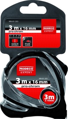 Profesjonalna miara zwijana Modeco Expert 3m x 16mm - 1 klasa