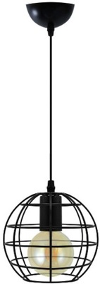 Svietidlá - Závesné svietidlá - Lampa druciana wisząca 1xE27 czarna Loft kula