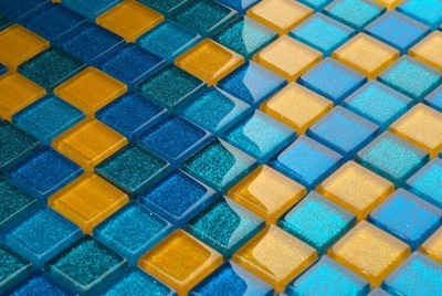 Mozaika szklana niebieska GRETA wysoki połysk
