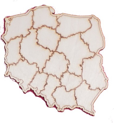 Mapa POLSKI Kontur Drewniany Wzory 40x40cm