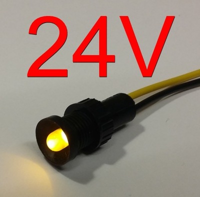 Kontrolka LED migająca żółta 24V DC