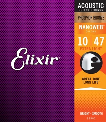 Elixir 16002 NanoWeb Phosphor Bronze 10-47 struny
