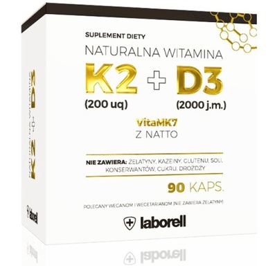 Laborell Witamina K2 + D3 2000 NATURALNA 90 kaps.