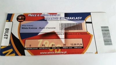 bilet WISŁA Kraków - RUCH Chorzów