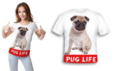 KOSZULKA 3D T-shirt UROCZY MOPS XL GADZECIARSKA
