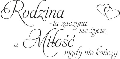 Naklejka na ścianę cytat Rodzina Family 100cm