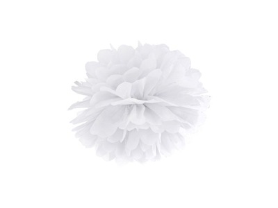 POMPON bibułowy 25cm BIAŁY pompony dekoracja